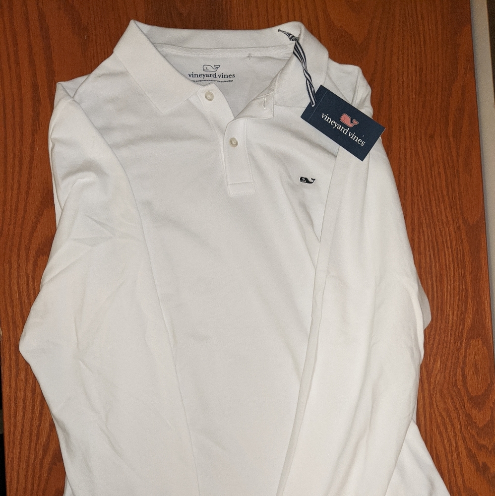 Vineyard Vines White Long Sleeve Polo Rugby Shirt
